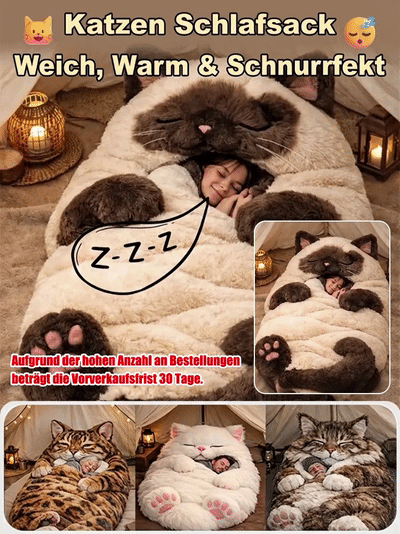Kuscheliger Katzenschlafsack für Erwachsene