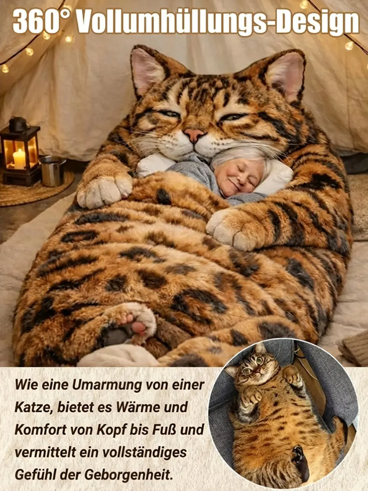 Kuscheliger Katzenschlafsack für Erwachsene