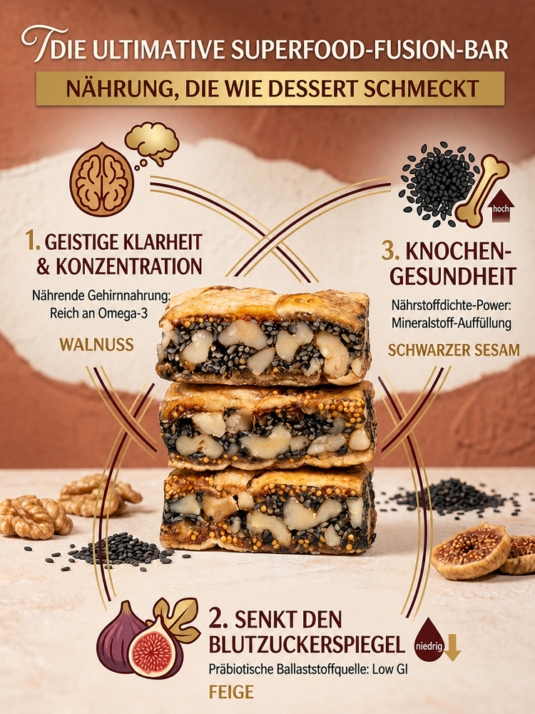 👍[50% Off] Premium 3-in-1 Feigen-Walnuss-Sesam Riegel | 100% Natur & Vegan