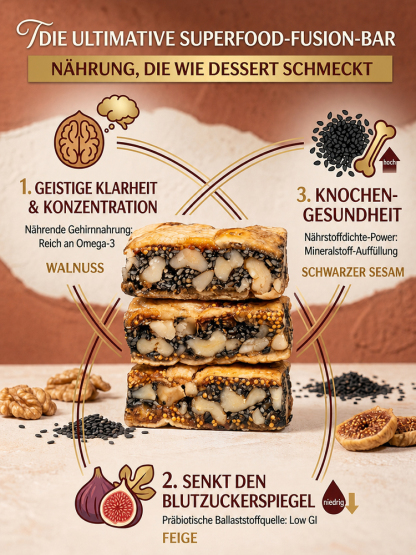 👍[50% Off] Premium 3-in-1 Feigen-Walnuss-Sesam Riegel | 100% Natur & Vegan