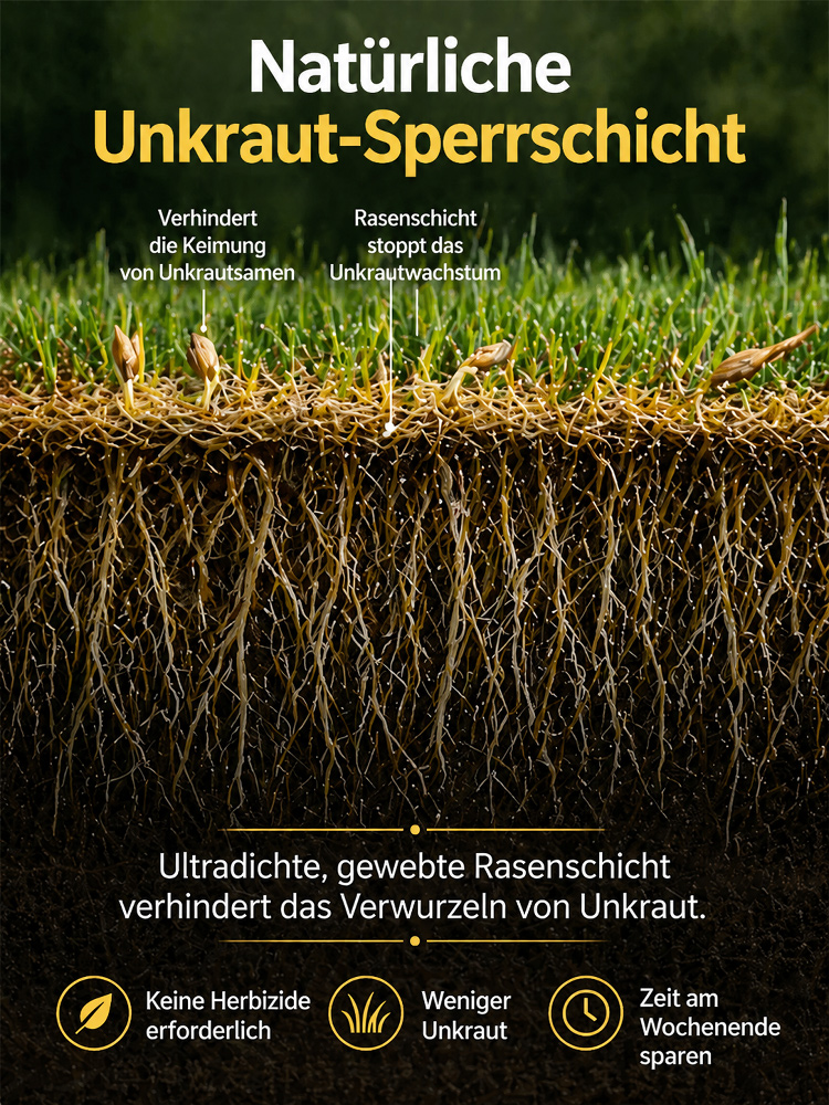 Premium Vier-Jahreszeiten Rasensamen (7 Tage 99% Keimung) – Selbstheilend & Dicht