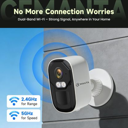 2K Security Cameras Wireless Outdoor,No Subscription Required, Dual-Band 2.4G/5G WiFi, AI Motion Detection Siren Alarm, 2-Way Audio, Full-Color Night Vision, 3-Month Battery Life (Standard B)