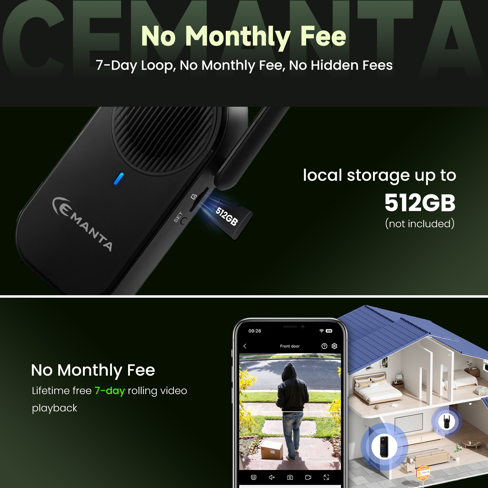 2K Video Doorbell Camera Wireless with Chime, No Subscription, Dual-Cam, Package Protection, 190° View, WiFi6, Voice Changer & Anti-Tamper, Night Vision, 2-Way Audio, Compatible with Alexa