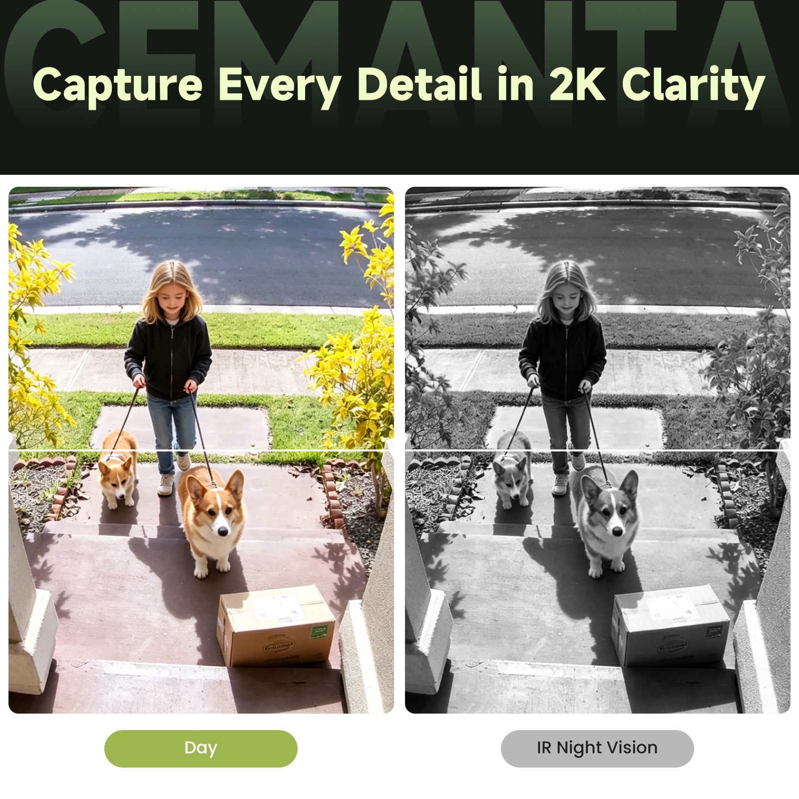 2K Video Doorbell Camera Wireless with Chime, No Subscription, Dual-Cam, Package Protection, 190° View, WiFi6, Voice Changer & Anti-Tamper, Night Vision, 2-Way Audio, Compatible with Alexa