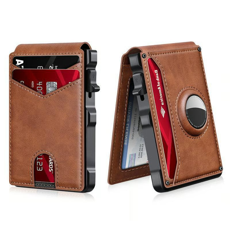 Minimalist Men’s Slim Wallet: 9 - 13 Cards, Money Clip, ID Window. RFID - Blocking, Aluminum Bifold Pop - Up