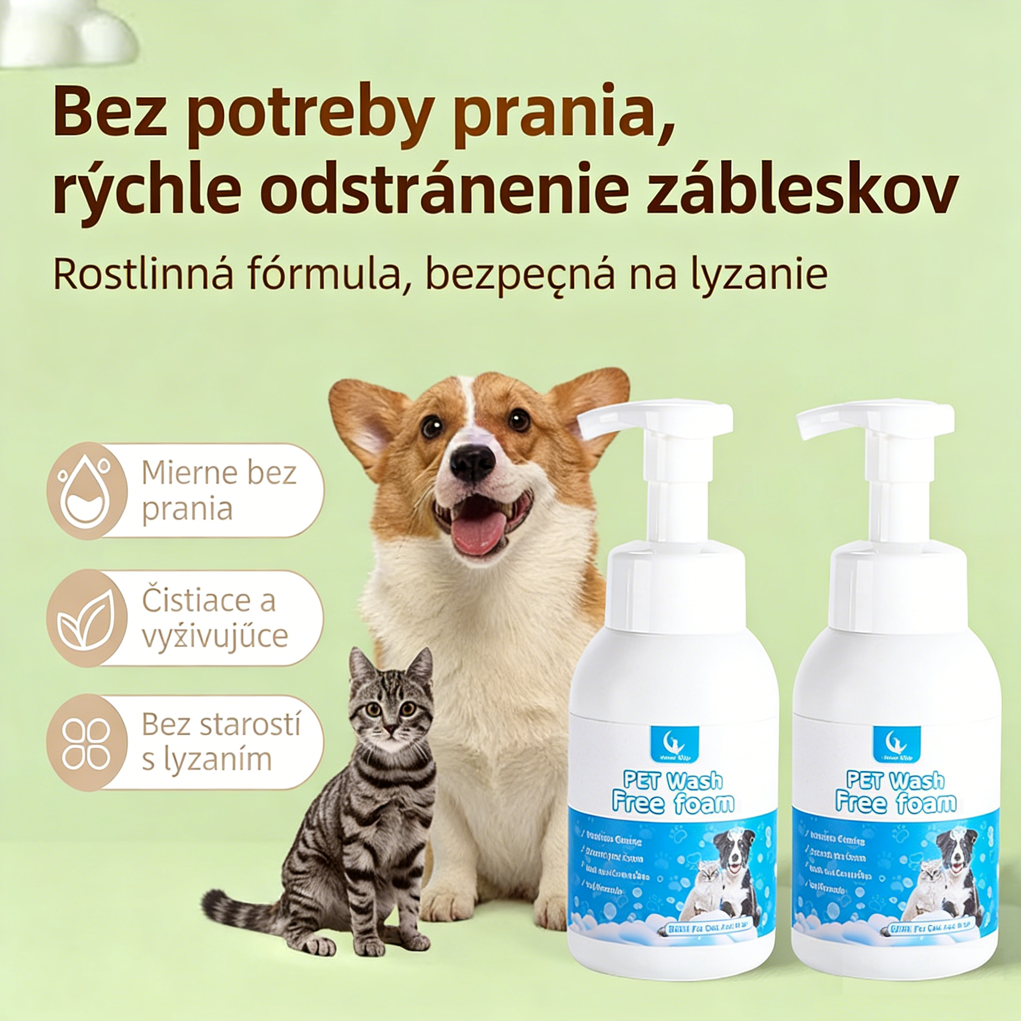 🐱 Gyengéd, Növényi Alapú Dezodoráló Hab Háziállatoknak