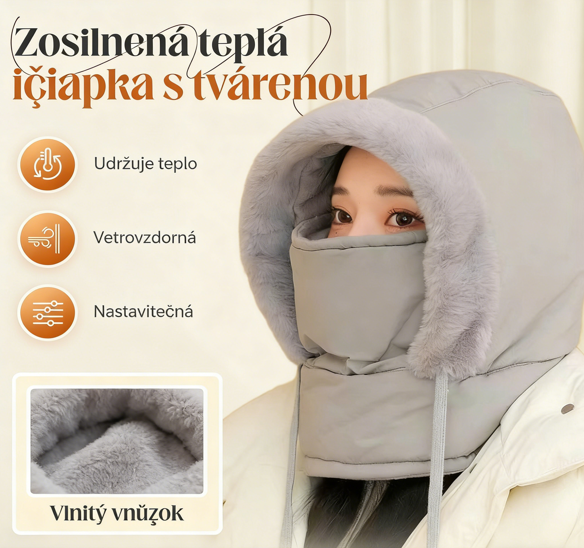 ❄️ Zimná hrejivá ochrana | Integrovaná čiapka s maskou a ochranou krku proti vetru
