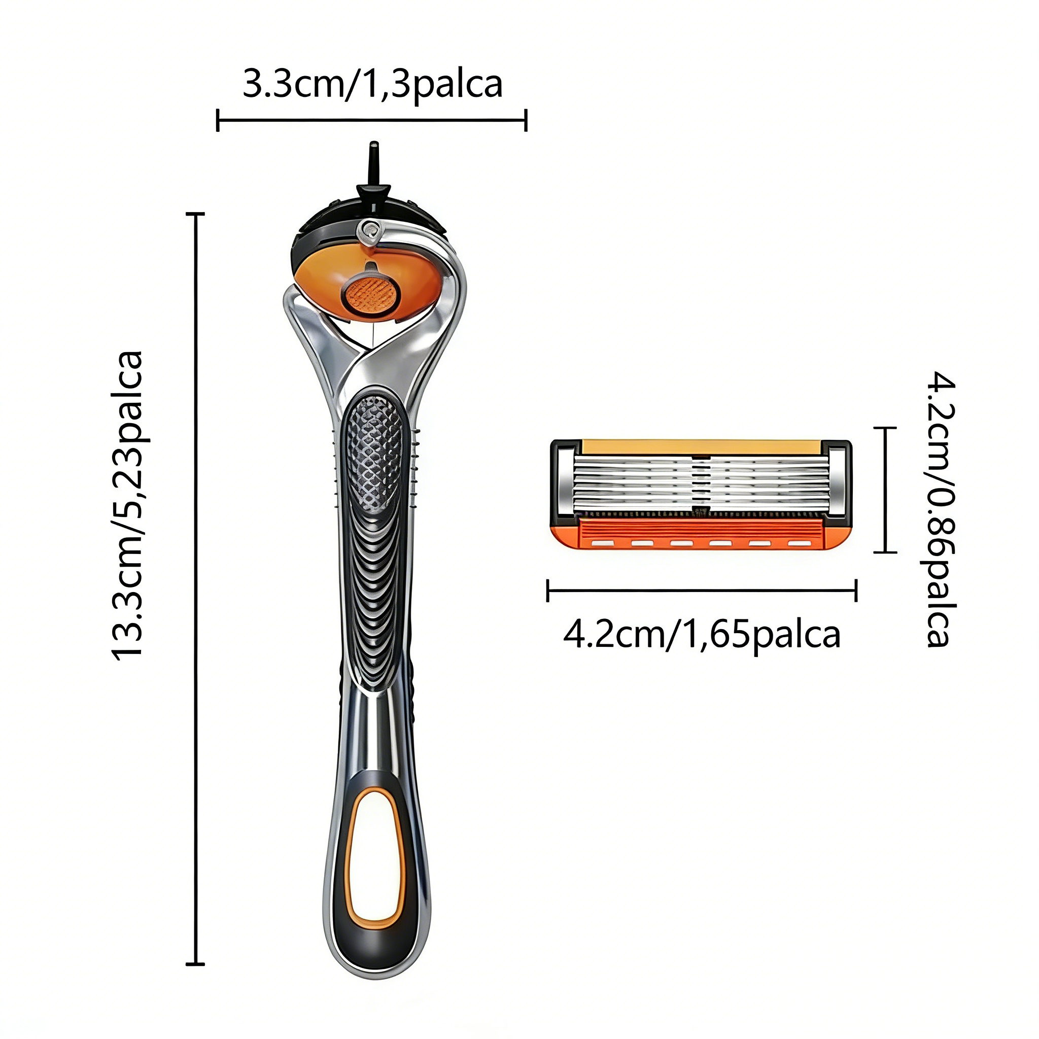Pánska súprava náhradných holiacich hlavíc + voľná rukoväť — mimoriadne ostré čepele z nehrdzavejúcej ocele pre pohodlné holenie