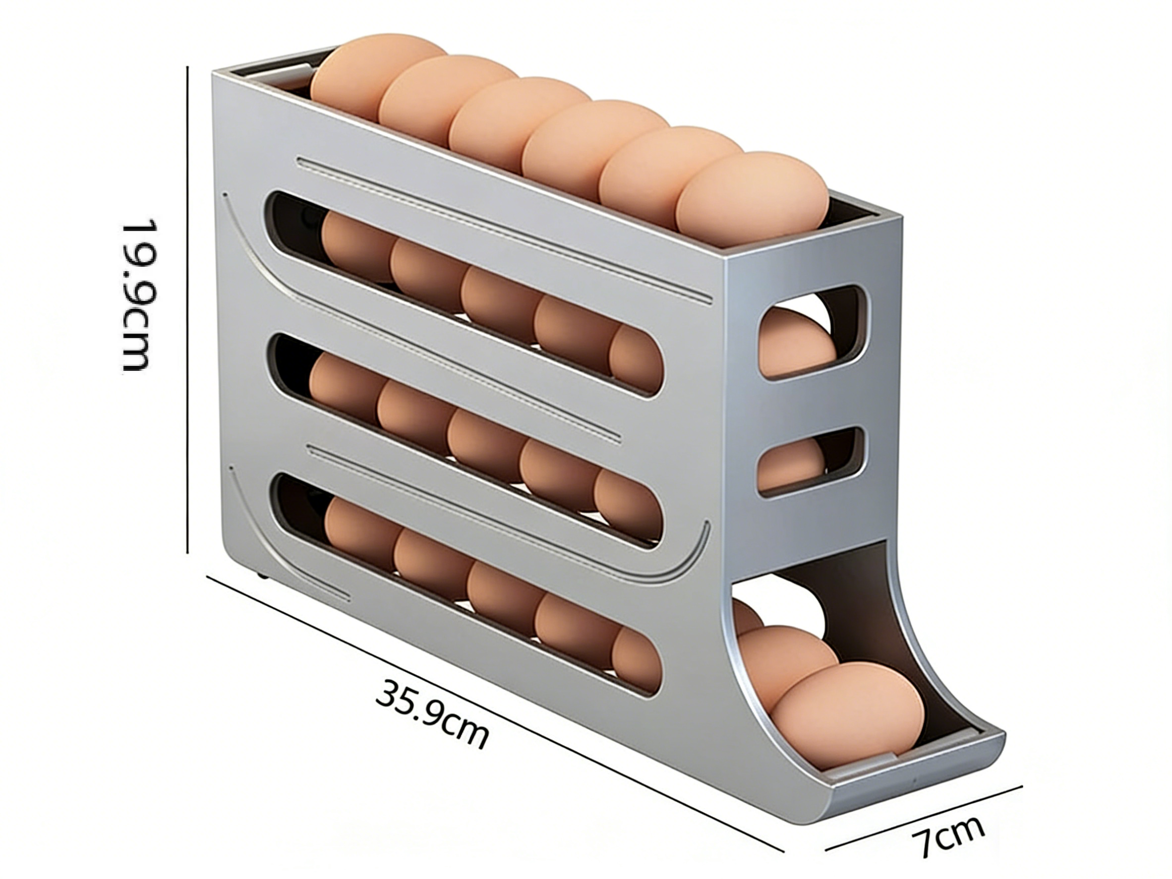 🥚 Automatický rolovací držiak na vajíčka do chladničky – úspora miesta, veľká kapacita