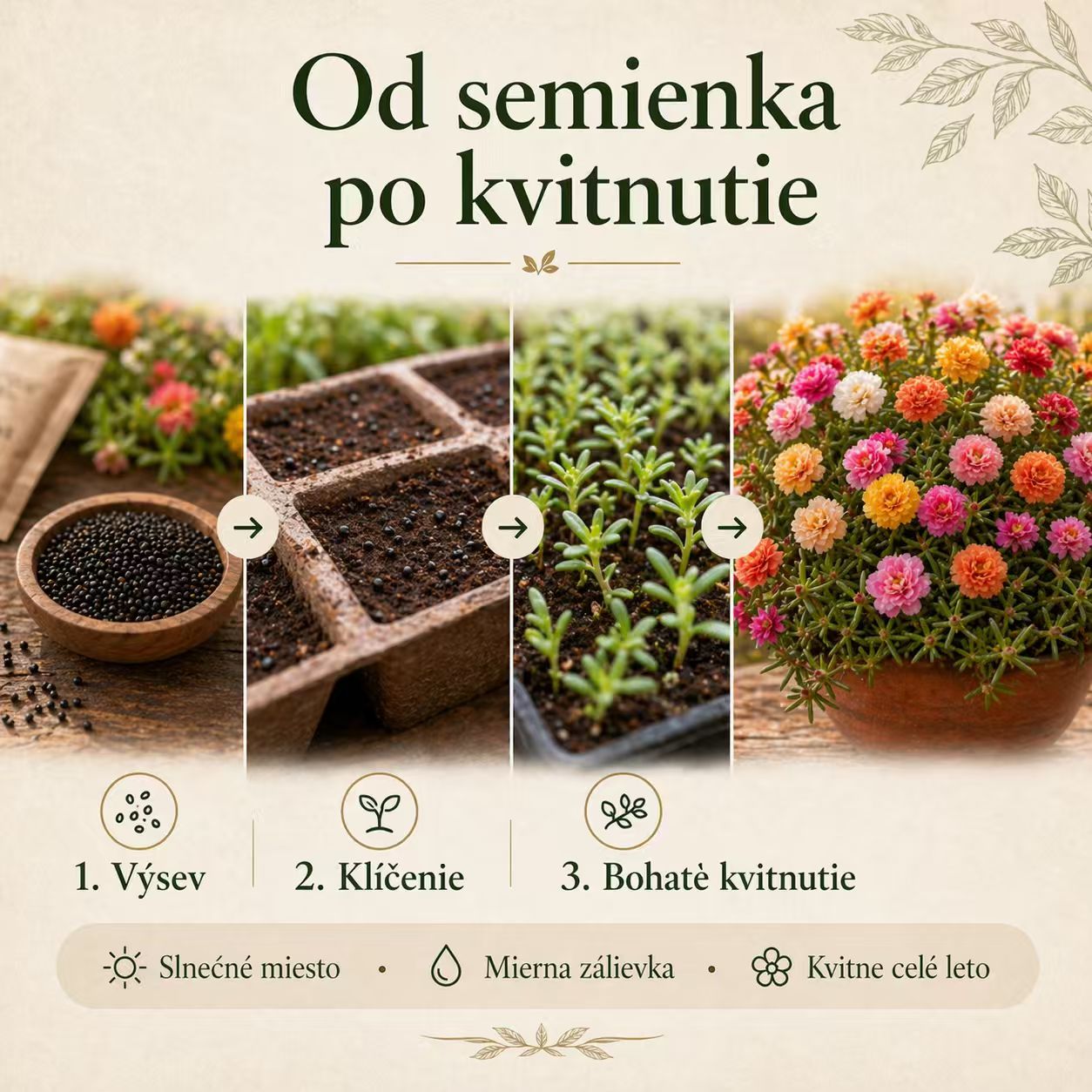 🌸 Semienka portulaky (machovej ruže) – 🌿 semienka trvácich kvetov / veľké kvety / jednoduché na pestovanie(50 tabliet/balenie)
