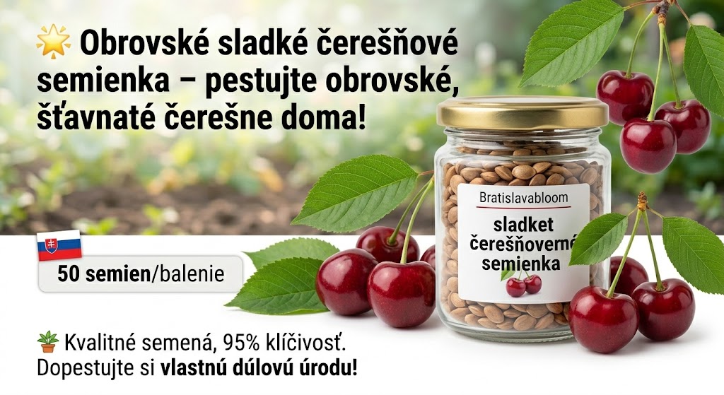 🌟 Obrovské sladké čerešňové semienka – pestujte obrovské, šťavnaté čerešne doma! 🍒✨（50 semien/balenie）