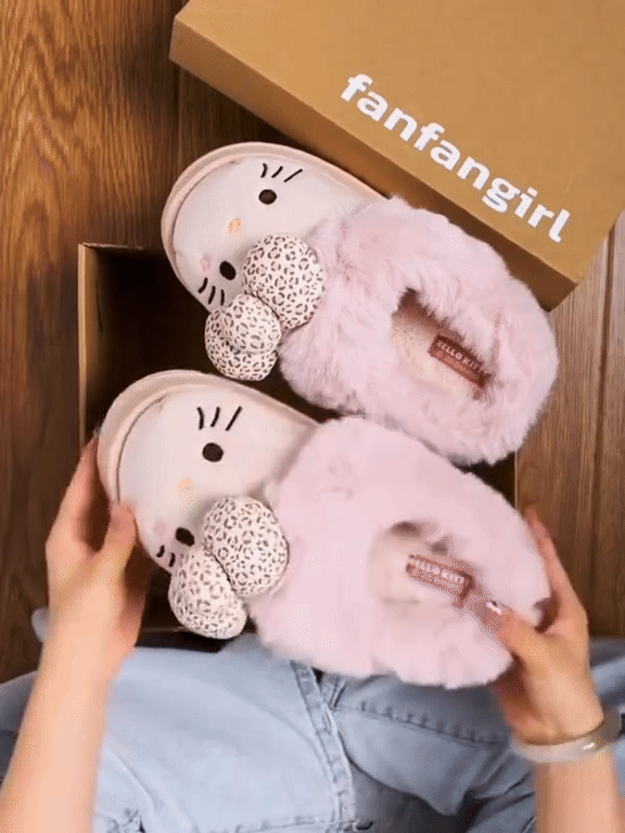 Mäkké chlpaté papuče Hello KT 🐱💖