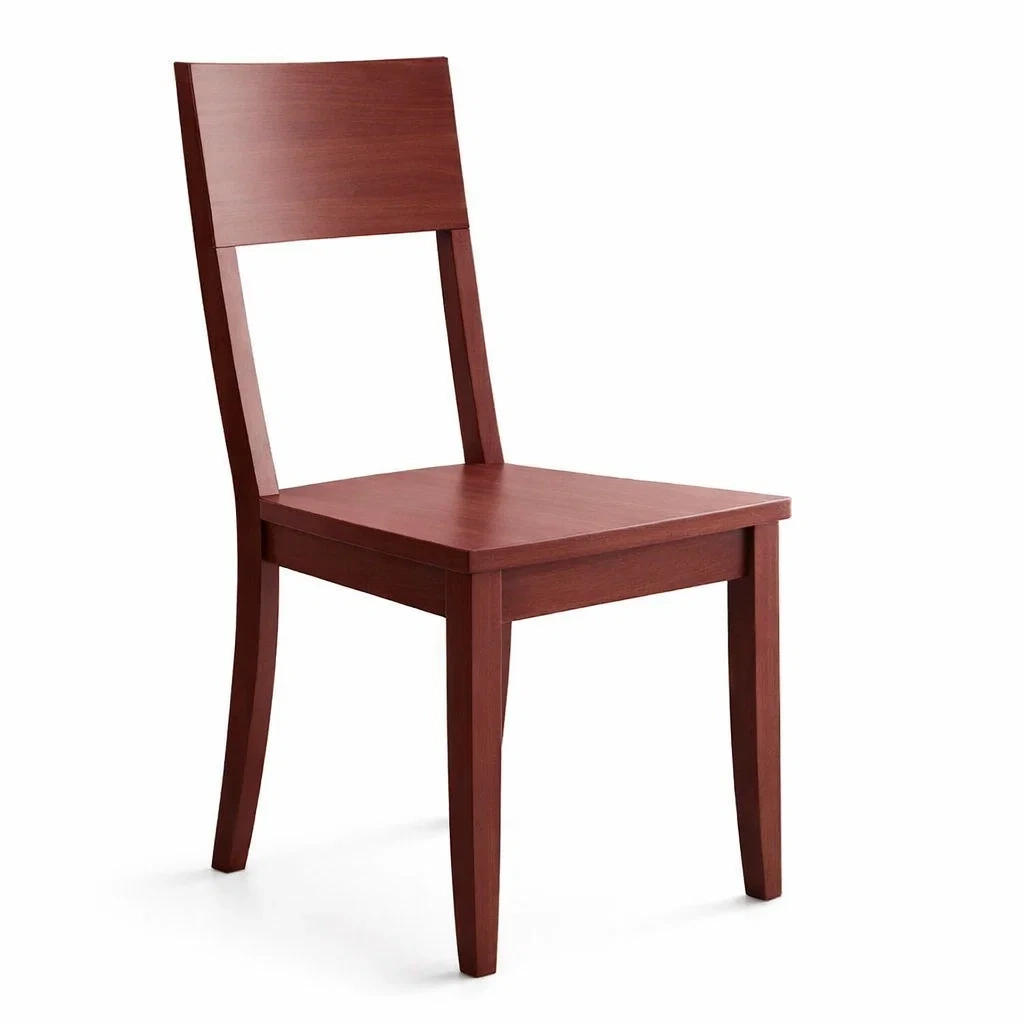 Esszimmerstuhl aus Massivholz in Mahagoni mit hoher Rückenlehne-Mobetrix