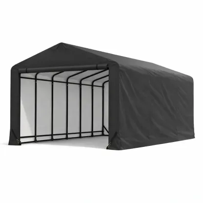 Carport Schwarzes Zelt aus Stahl und PE-Gewebe 600x300x300 cm-Mobetrix