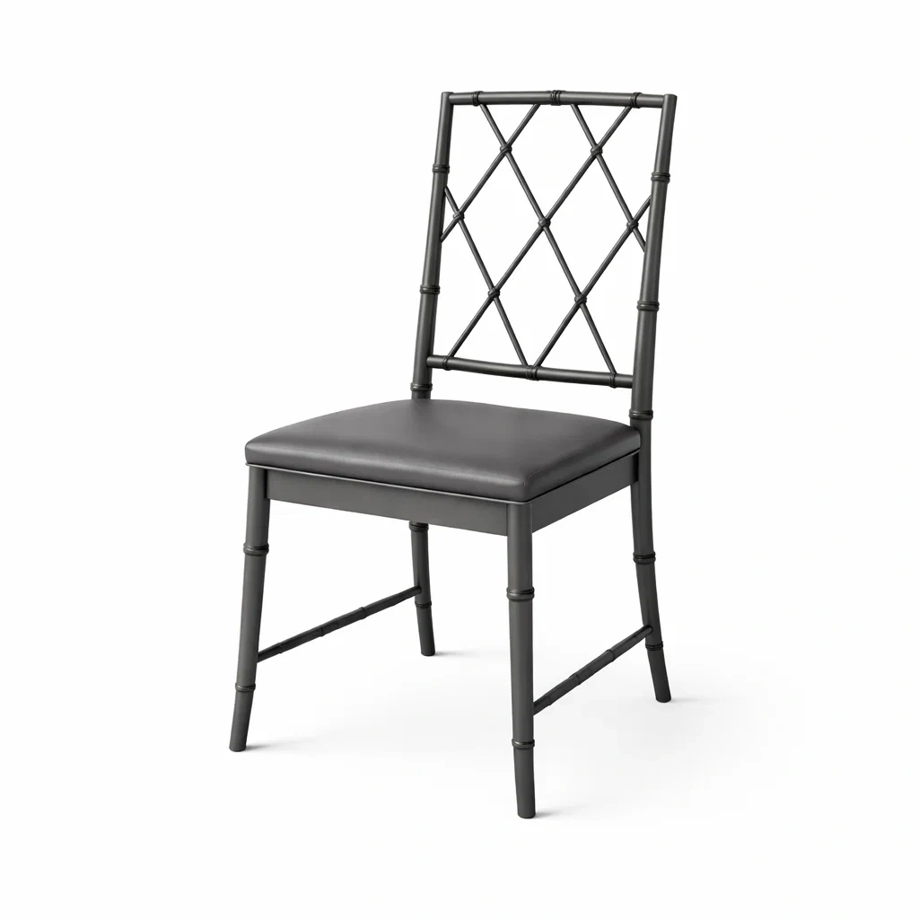 Esszimmerstuhl Metall mit Kunstlederpolster Schwarz 45x50x90 cm-Mobetrix