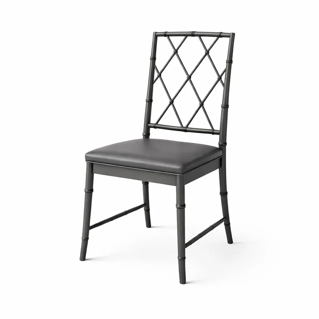 Esszimmerstuhl Metall mit Kunstlederpolster Schwarz 45x50x90 cm-Mobetrix
