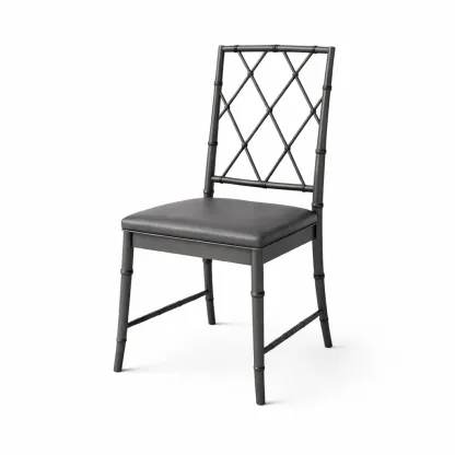 Esszimmerstuhl Metall mit Kunstlederpolster Schwarz 45x50x90 cm-Mobetrix