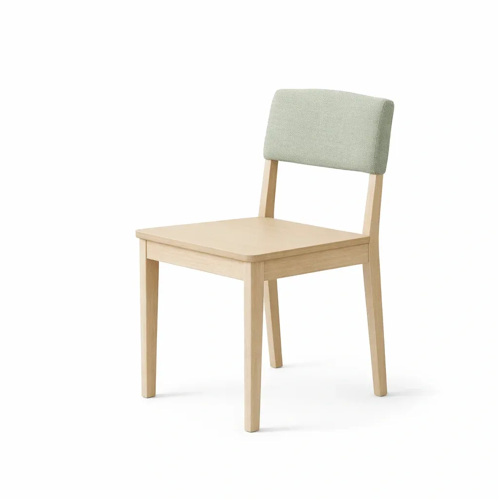 Esszimmerstuhl Holz Rückenlehne Stoff Grün 45 cm x 42 cm x 78 cm-Mobetrix