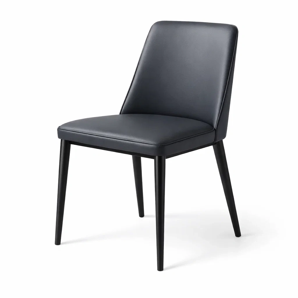 Esszimmerstuhl Metall und PU-Leder Schwarz 45x55x85 cm-Mobetrix