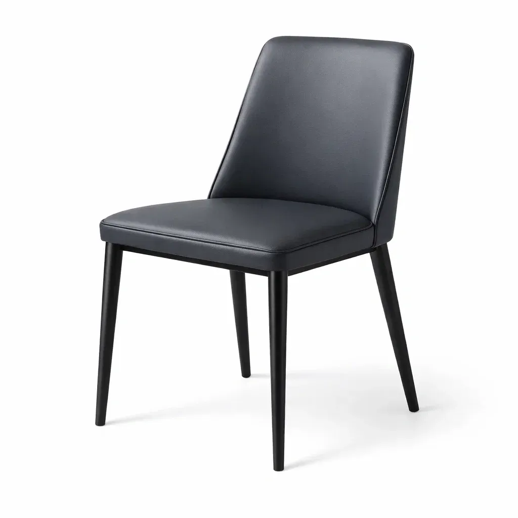 Esszimmerstuhl Metall und PU-Leder Schwarz 45x55x85 cm-Mobetrix