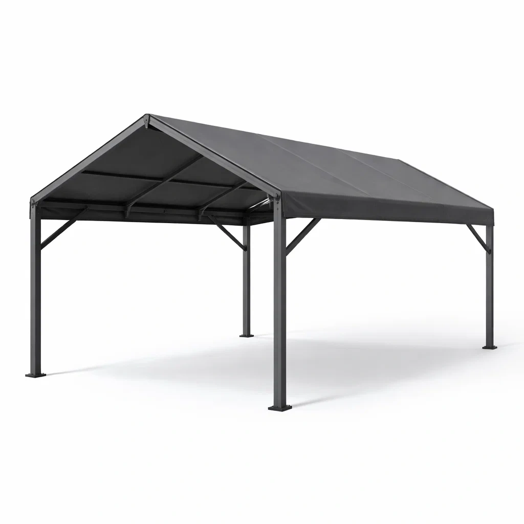 Carport mit Stahlstruktur und Polyesterdach Anthrazit-Mobetrix