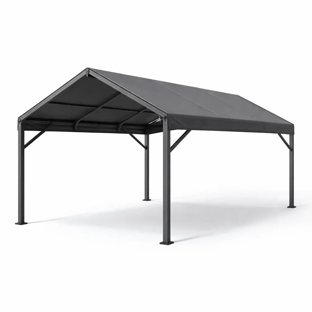 Carport mit Stahlstruktur und Polyesterdach Anthrazit-Mobetrix