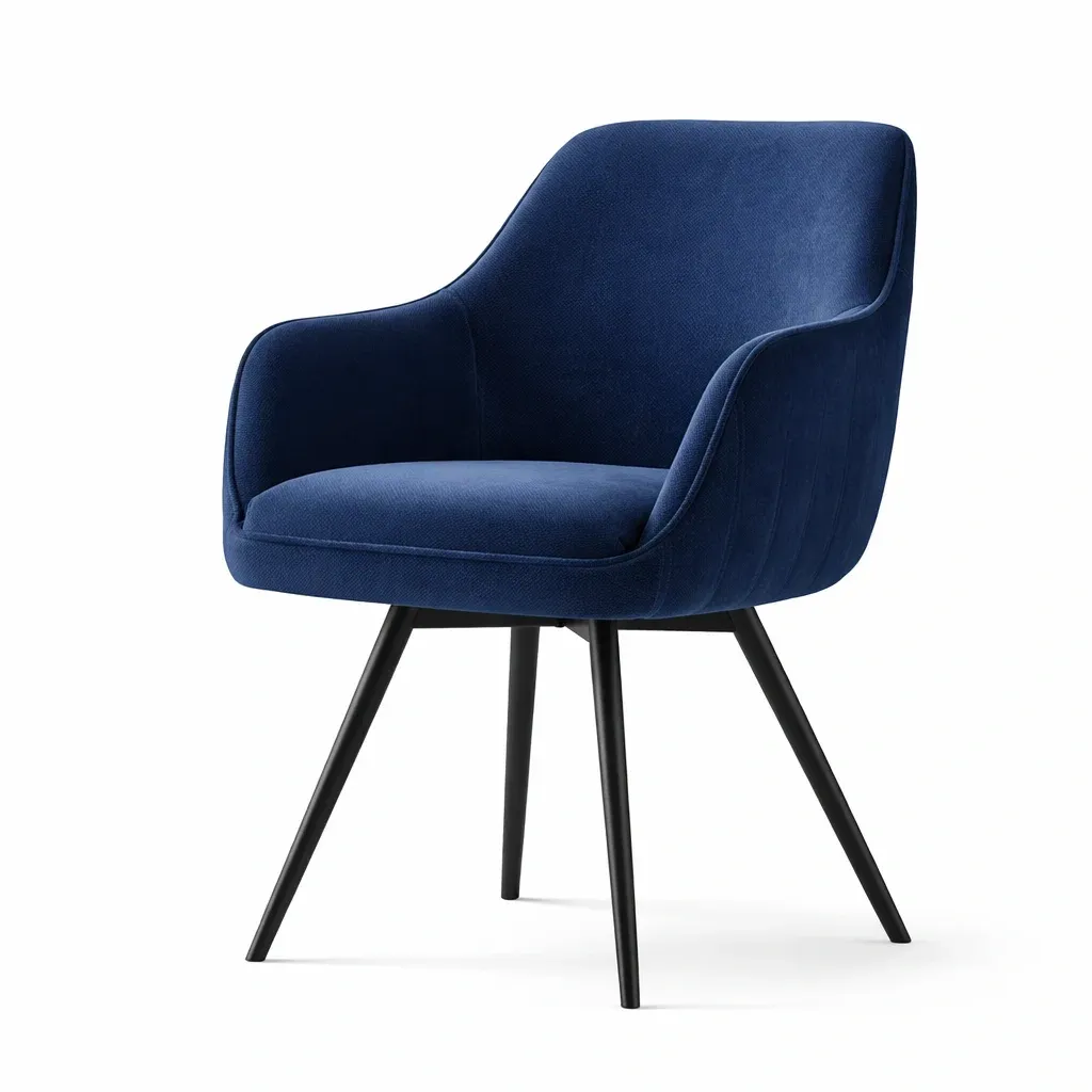 Esszimmerstuhl Samt Blau Stahl-Mobetrix