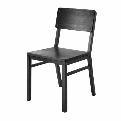 Esszimmerstuhl Stahlrahmen Sperrholz Schwarz 85x45x45 cm-Mobetrix