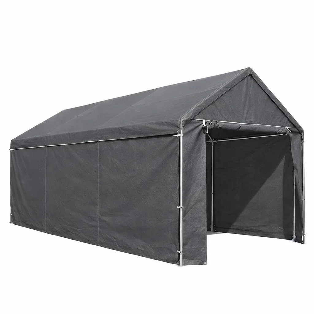 Carport Outdoor Lagerzelt Stahl und PVC 600x300x300 cm Grau-Mobetrix