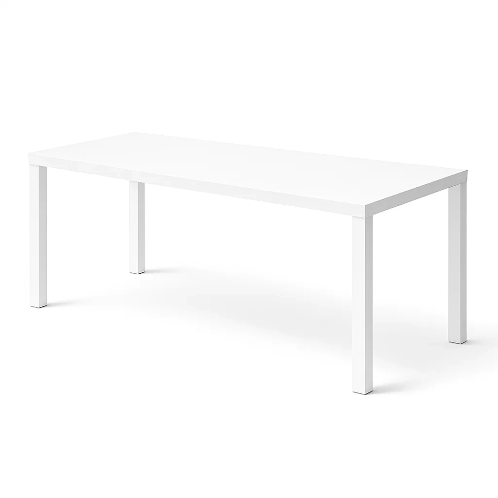 Esstisch rechteckig Tischplatte aus lackiertem MDF Beine aus lackiertem Metall 180 cm x 90 cm x 75 cm-Mobetrix