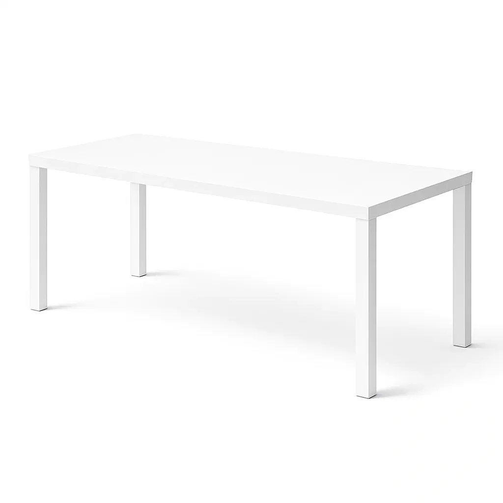 Esstisch rechteckig Tischplatte aus lackiertem MDF Beine aus lackiertem Metall 180 cm x 90 cm x 75 cm-Mobetrix