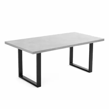 Esstisch rechteckig Betonplatte Metallgestell 160x90x75 cm Grau/Schwarz-Mobetrix