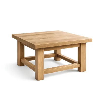 Couchtisch aus Eiche Massivholz 90x90x45 cm Quadratisch-Mobetrix
