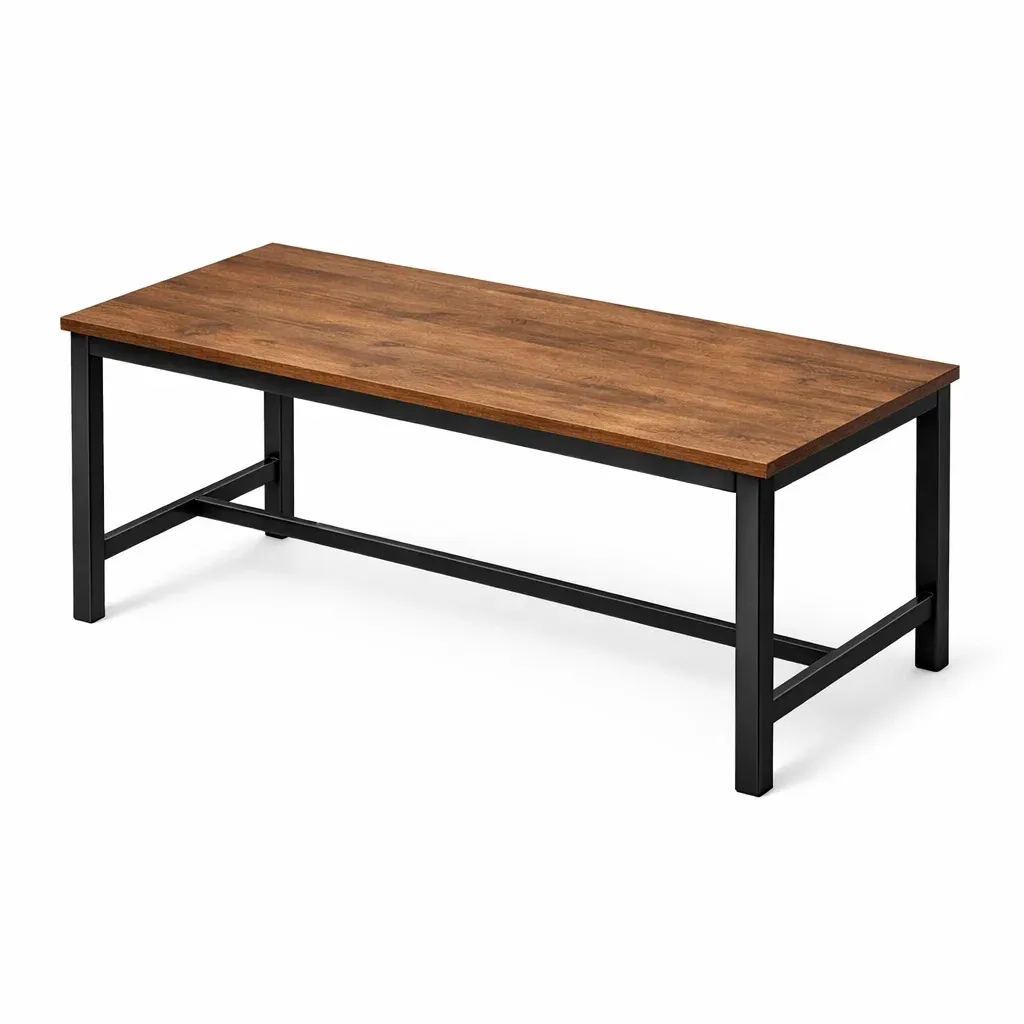 Couchtisch aus Holzwerkstoff und Metallgestell Braun/Schwarz 110x50x45 cm-Mobetrix