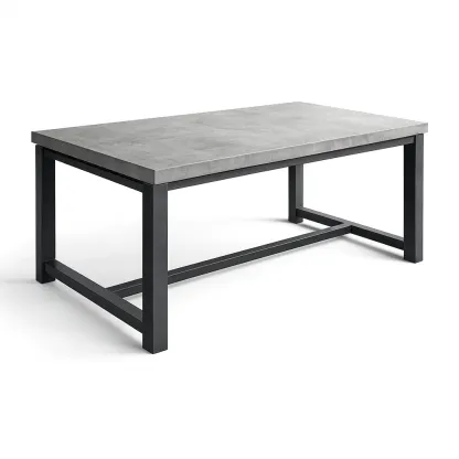 Esstisch rechteckig Betonplatte Metallgestell Grau 160x90x75 cm-Mobetrix