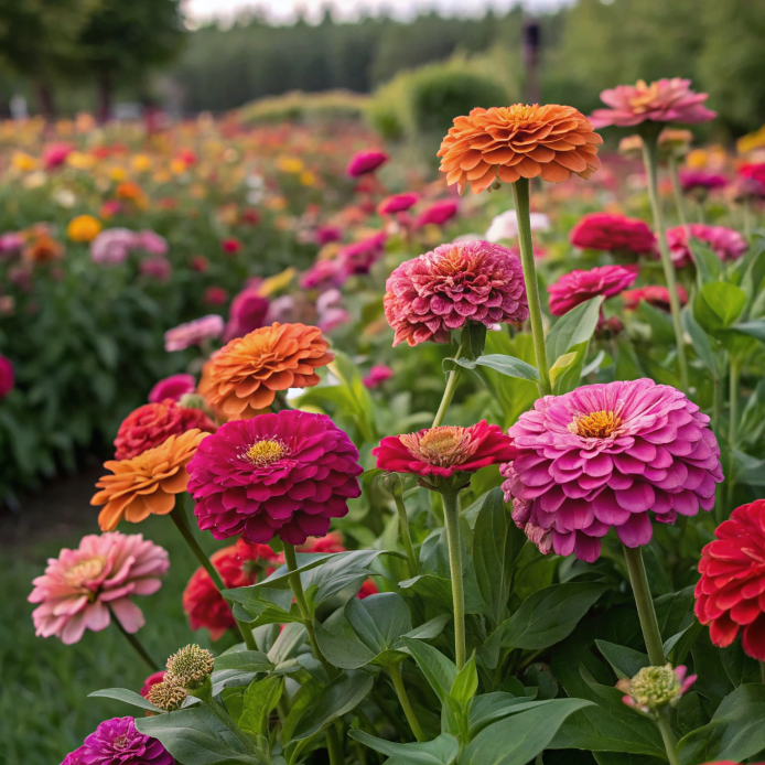 🌺 Semená plnokvetých cínií – zmes farieb