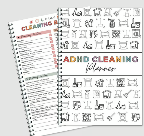 🔥🔥 ADHD Sada pro úklid a organizaci – Plánovač domácích povinností ✔