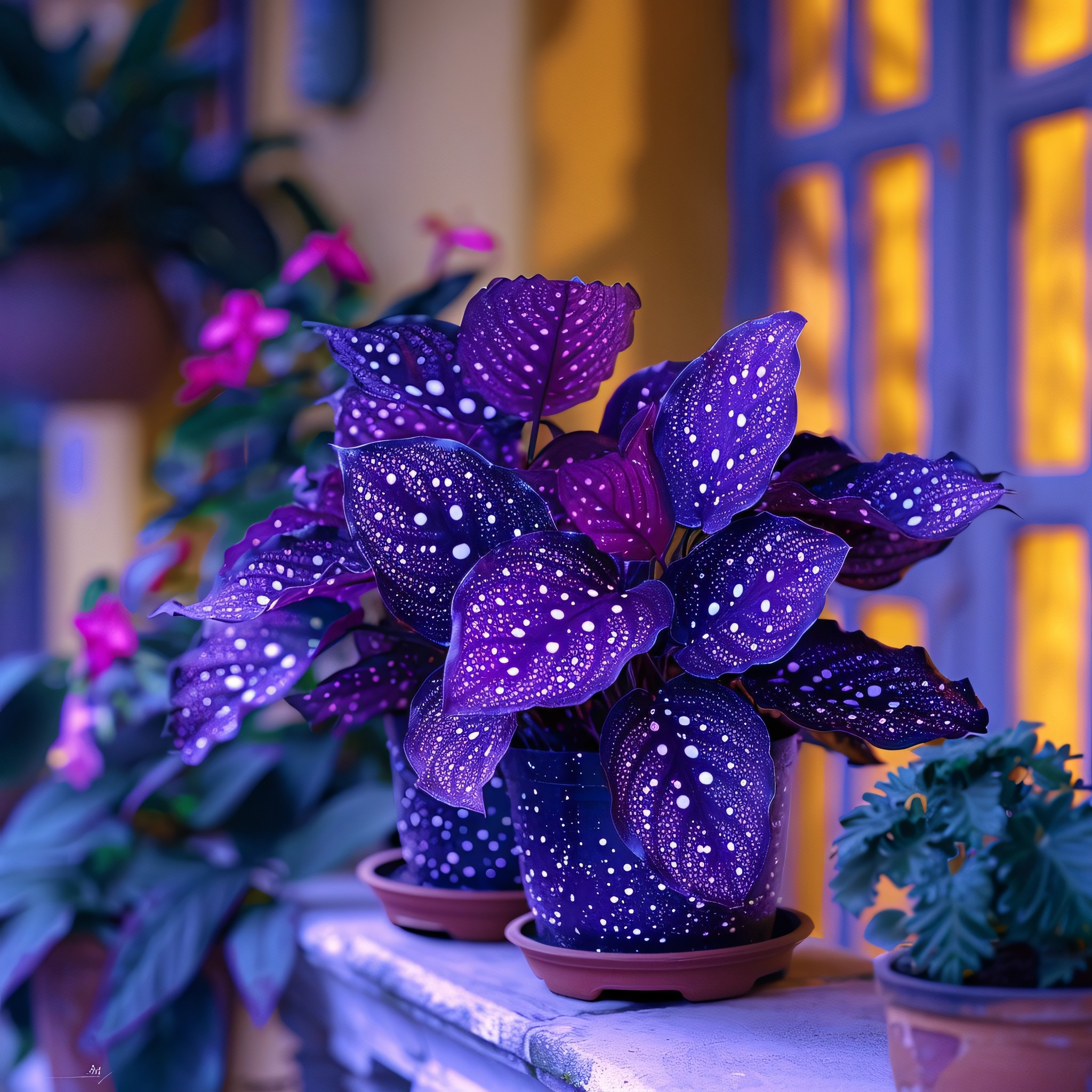 Vzácná begónie Galaxy Polka Dot 🌌☘️ - interiérový design, listnaté rostliny ✨🏘️