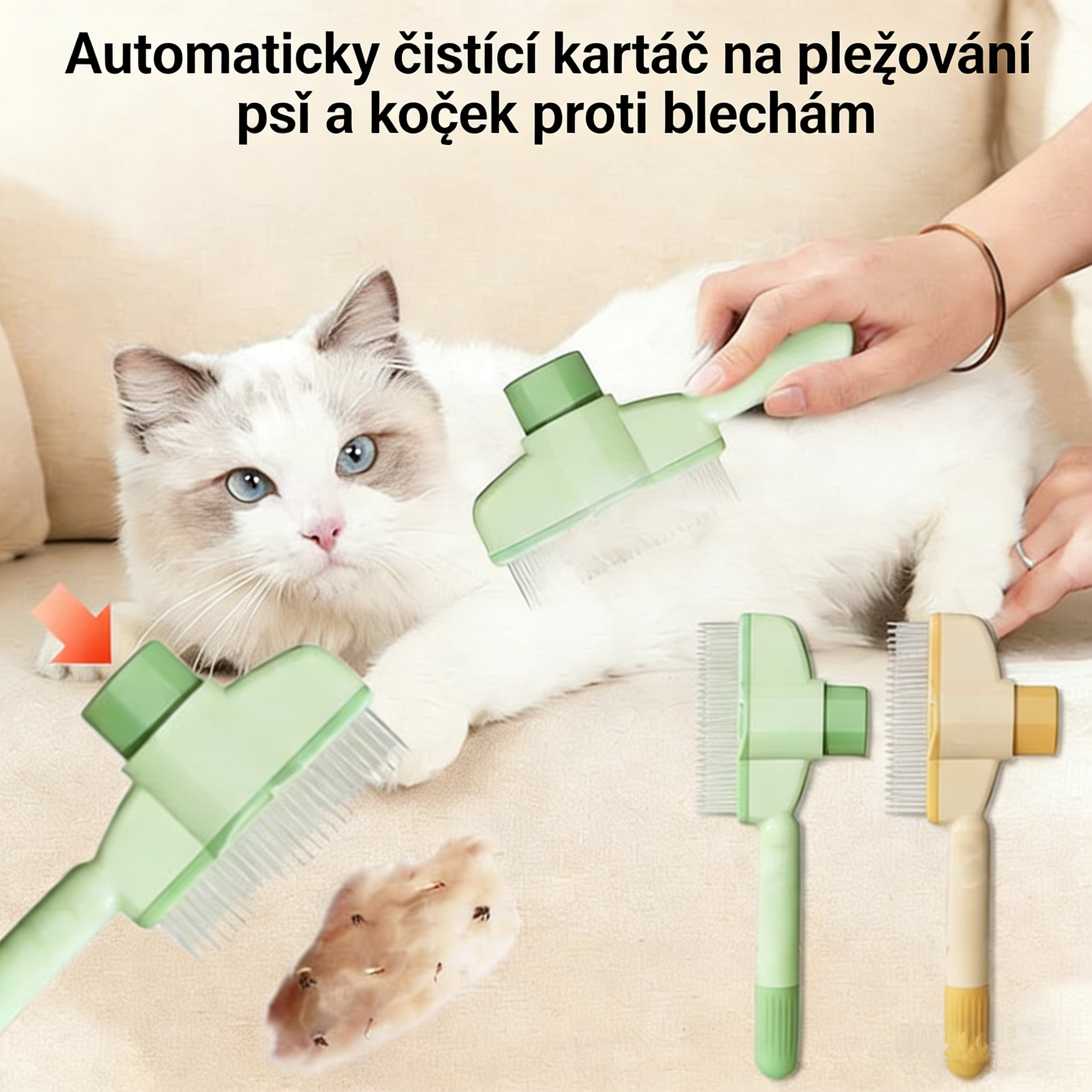 🪒Samočisticí kartáč 🧼 proti blechám