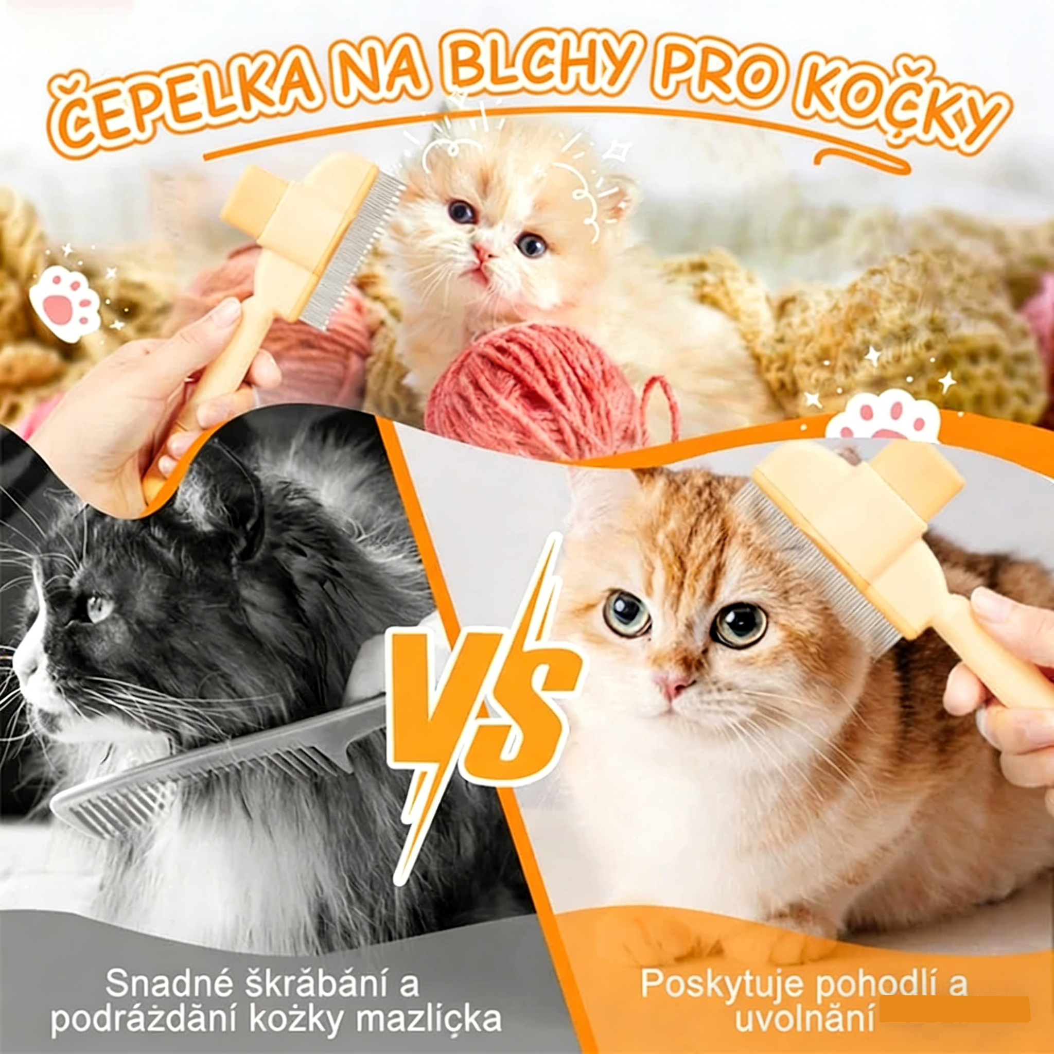 🪒Samočisticí kartáč 🧼 proti blechám