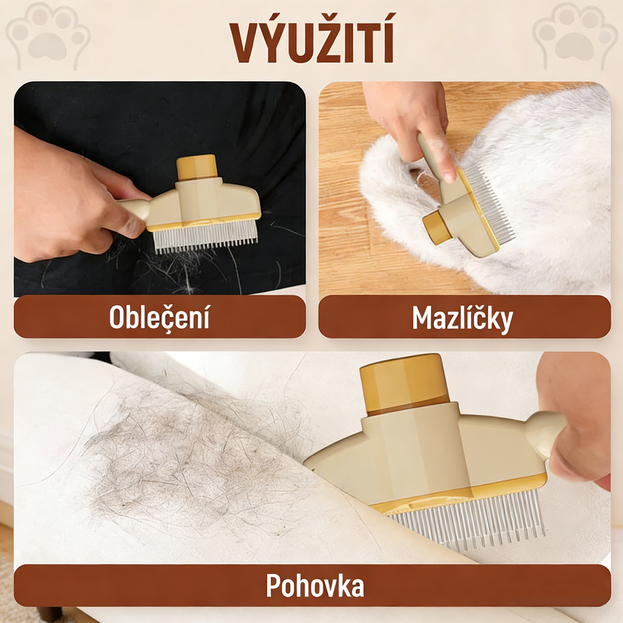 🪒Samočisticí kartáč 🧼 proti blechám