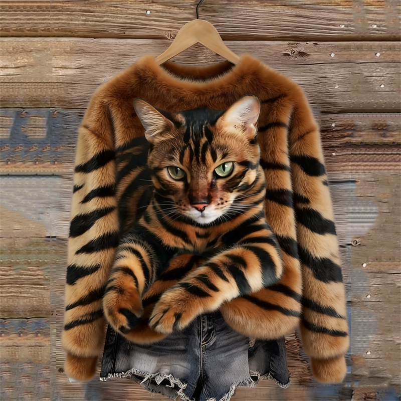 🐯Měkoučká plyšová mikina v pruhovaném tygřím designu 🐅