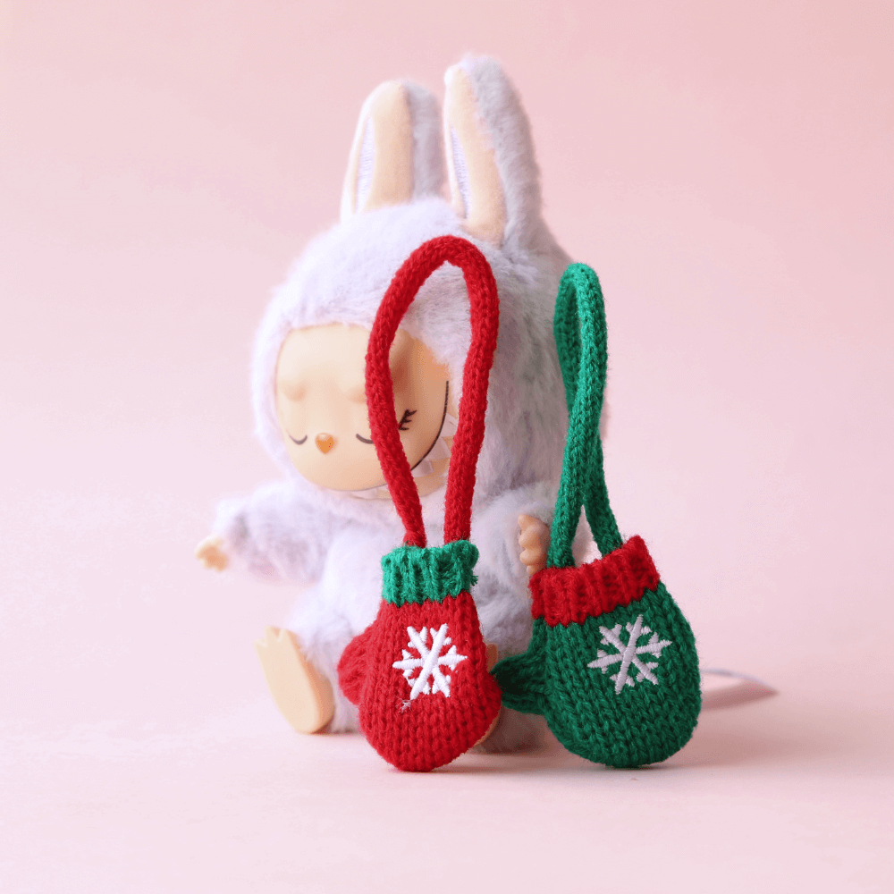 Christmas Knit Gloves For Labubu