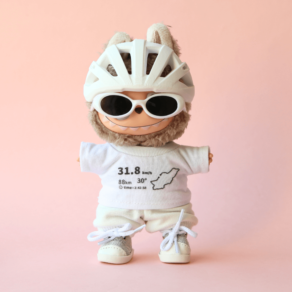 Cycling Outfit 5-Piece Set for Labubu (with helmet)