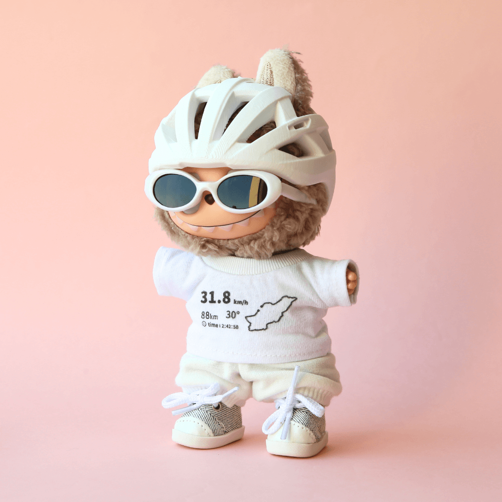 Cycling Outfit 5-Piece Set for Labubu (with helmet)