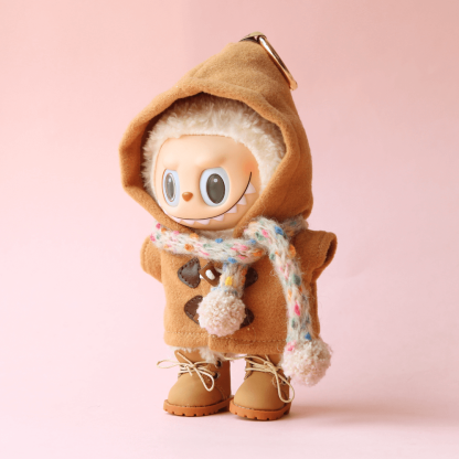 Hooded Wool Coat Set (3-piece) for Labubu