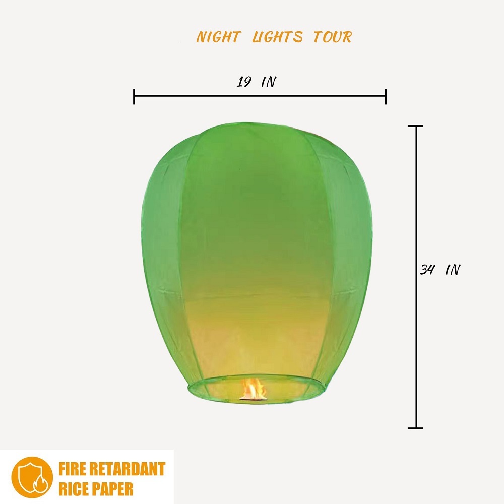 20 Multicolored Chinese Paper Sky Lanterns