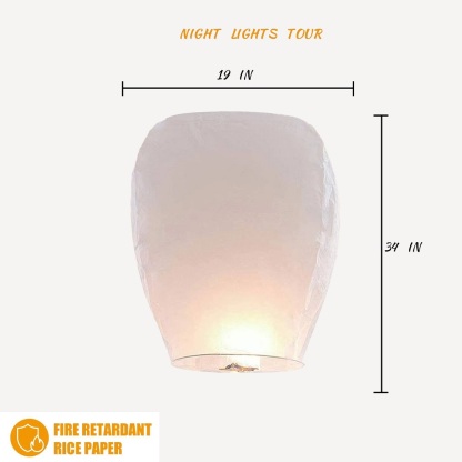10 White Chinese Paper Sky Lanterns