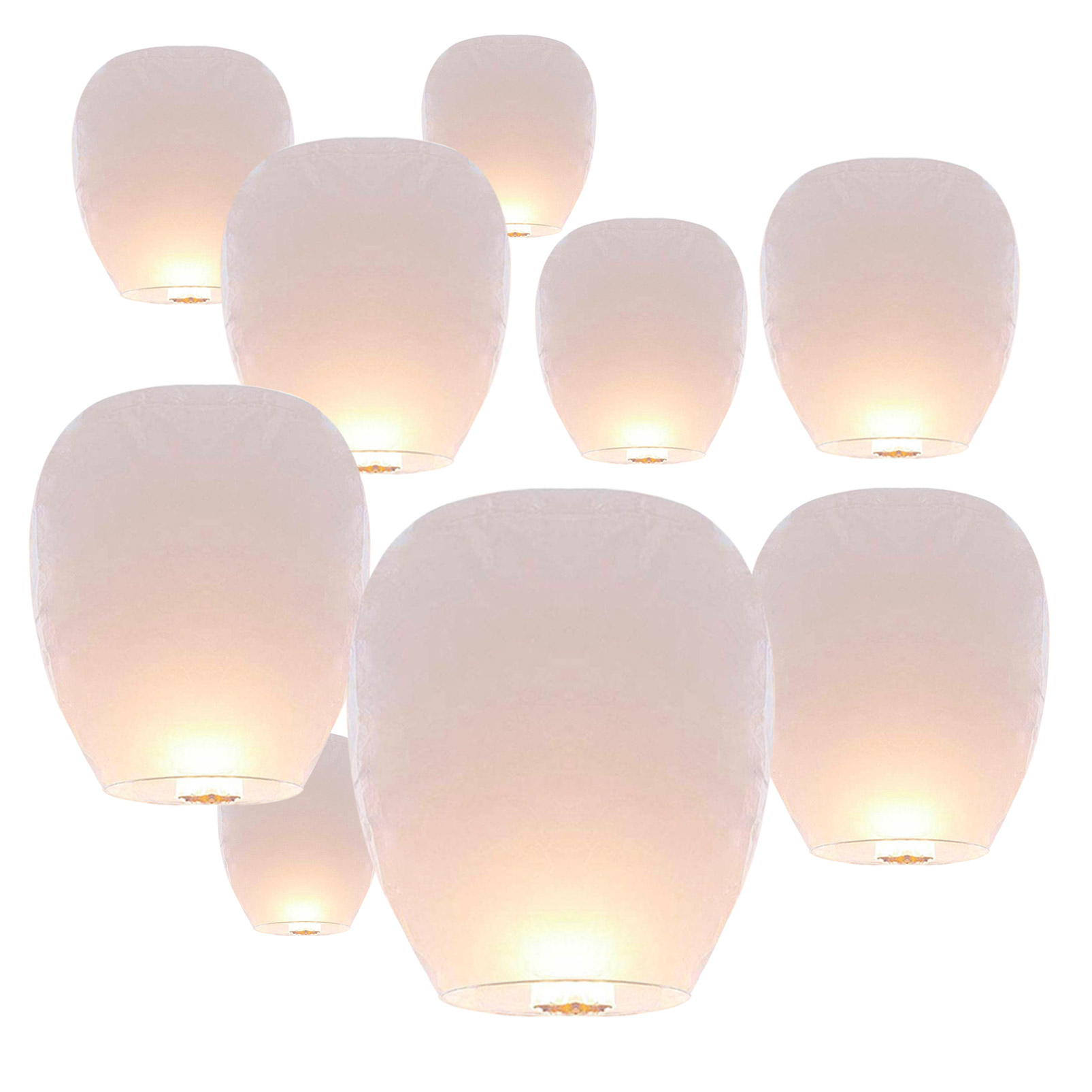 30 White Chinese Paper Sky Lanterns