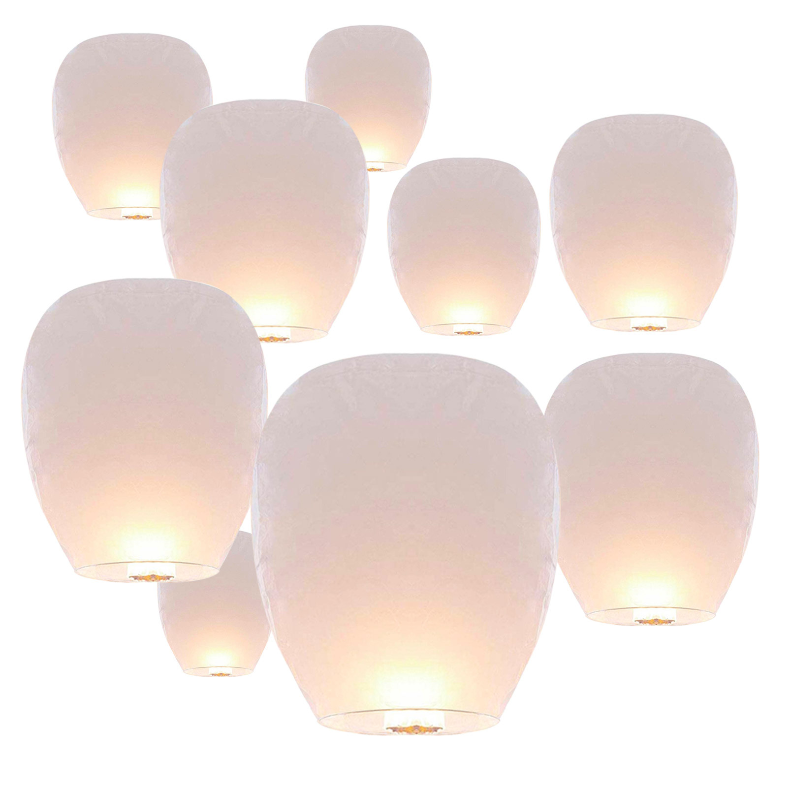 30 White Chinese Paper Sky Lanterns
